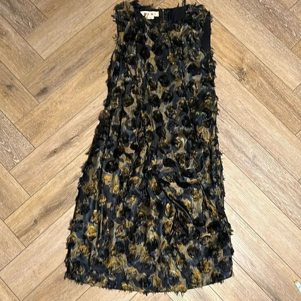 MARNI Silk Printed Polka Dot Fringe Runway Shift